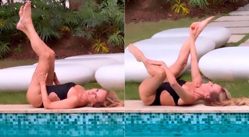 Helô Pinheiro mostrou flexibilidade nos bastidores de ensaio de maiô - Foto: Reprodução/ Instagram@helopinheiro1