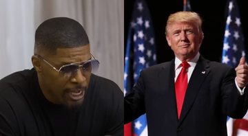 O ator Jamie Foxx e o ex-presidente dos Estados Unidos, Donald Trump - Foto: Reprodução / YouTube / Instagram