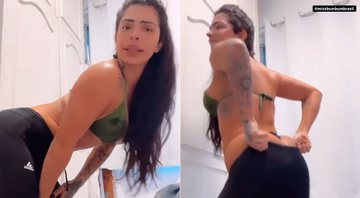Larissa Maximiano mostrou dificuldade para vestir calça por causa do tamanho do bumbum - Foto: Reprodução/ Instagram@iamlarissamaximiano