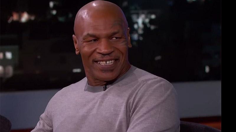 Mike Tyson no programa de Jimmy Kimmel. Crédito: Reprodução/YouTube
