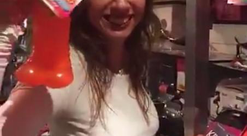 Luciana Gimenez em sex shop de Nova York - Foto: Reprodução/Snapchat