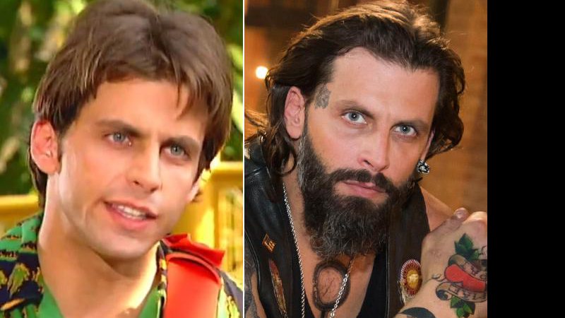 Henri Castelli na pele de Pedro, em Malhação (2002), e como Ralf, em Sol Nascente (2016) - Foto: reprodução/ TV Globo e TV Globo/ César Alves