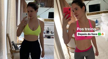Thyane Dantas no dia 26 de março de 2019, e em foto atual, após os treinos - Foto: Reprodução/ Instagram