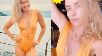 De maiô decotado, Angélica mostra “trollagem” de Luciano Huck em foto no Instagram - Foto: Reprodução / Instagram