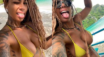 Maya Dhurval chamou a atenção ao evidenciar piercing íntimo na Tailândia - Foto: Reprodução/ Instagram@mayadhurval