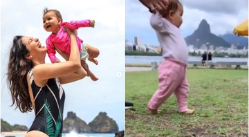 Imagem Nathalia Dill mostra os primeiros passos de Eva, sua filha de nove meses