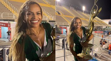 Quitéria Chagas festejou a vitória do Império Serrano no carnaval - Foto: Reprodução/ Instagram@quiteriachagas