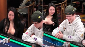 Sashimi usou próteses de seios para distrair oponentes em jogo de pôquer - Foto: Reprodução/ Twitter@sashimipoker