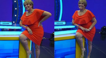 Atriz participou de gravação do programa Caldeirão com Mion - Foto: Reprodução / Instagram @caldeiraonaglobo